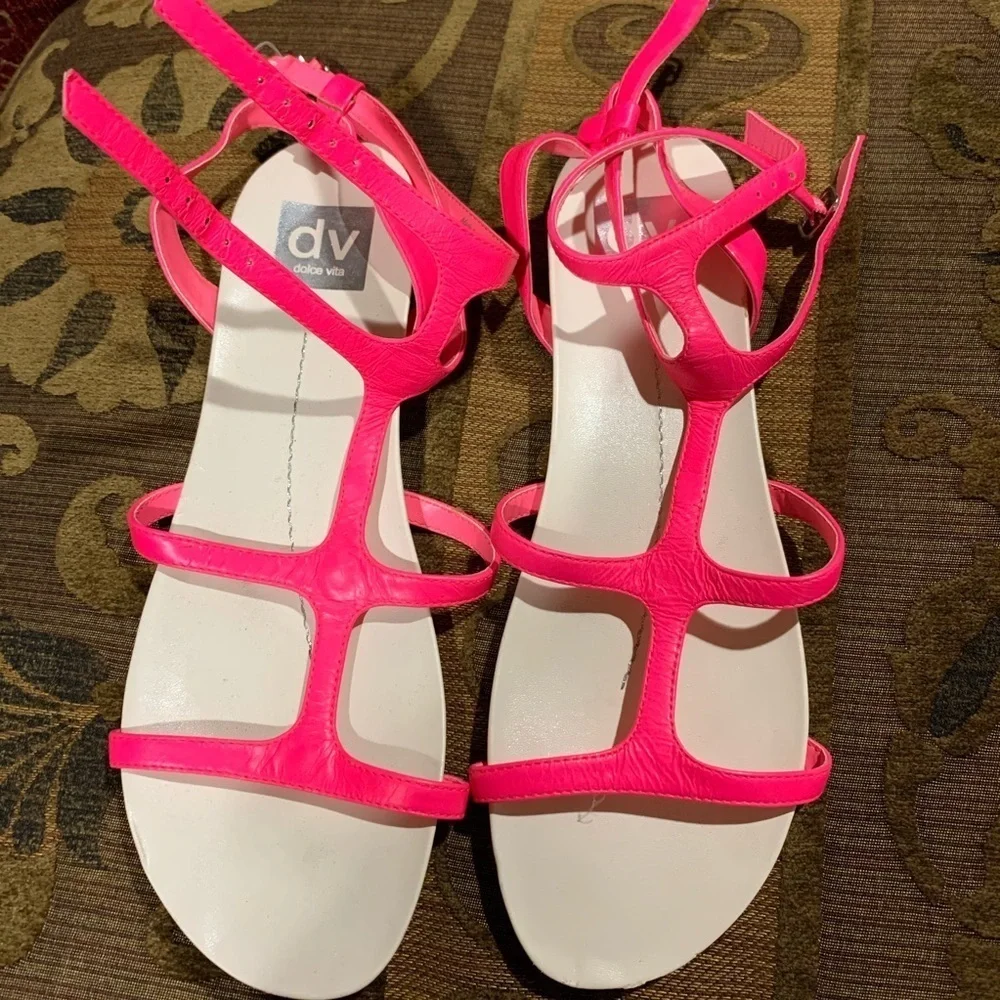 dolce vita neon pink sandals